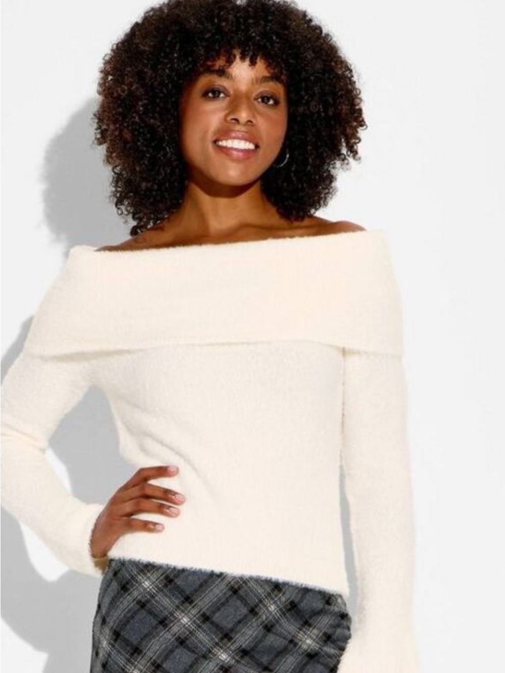 Wild fable NWOT S off-Shoulder SOFT Cozy Knit LONG SLEEVE Sweater